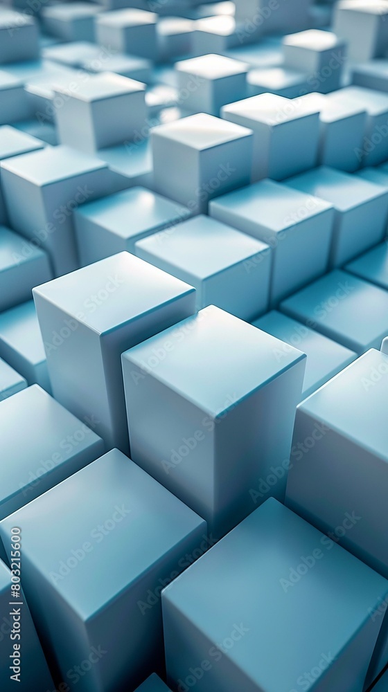 Obraz premium Blue abstract 3D cubes background