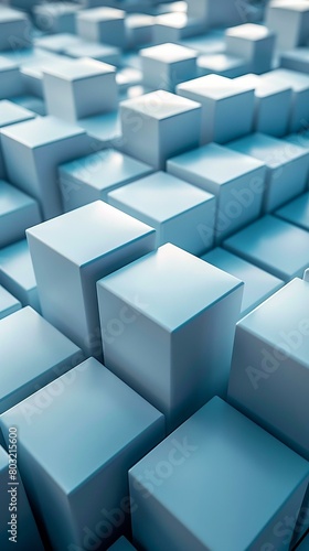 Blue abstract 3D cubes background