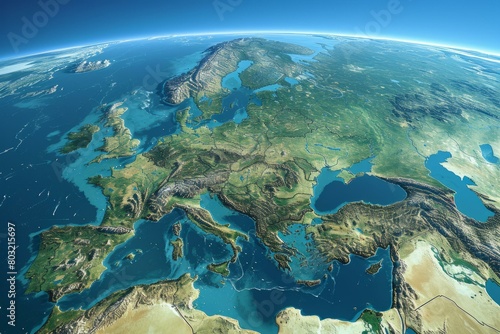 Satellite image of Europe photo