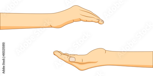 Vector illustration of two holding hands on transparent background