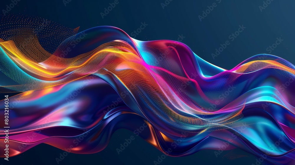 Vibrant digital waves ripple with electric colors Vibrant digital waves ripple with electric colors
