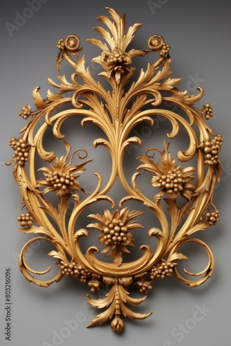 A wooden decorative panel with a grapevine motif