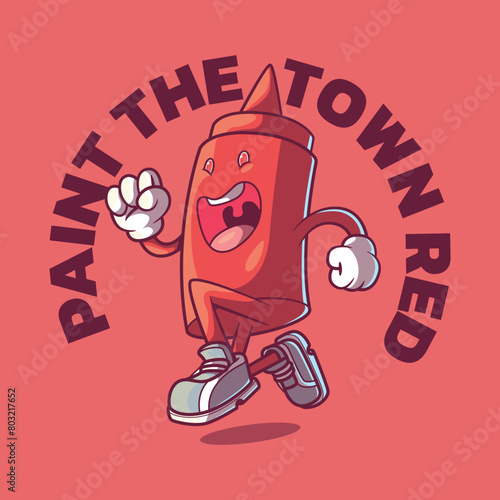 Ketchup bottle character running vector illustration. Sports, mascot, food design concept. (ID: 803217652)