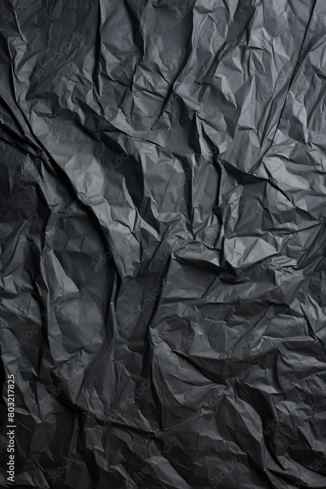 Black crumpled paper texture background