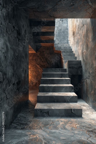 Marble staircase in a dark room © Adobe Contributor