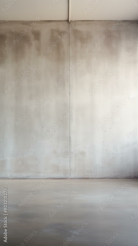 large empty room with a concrete wall and a concrete floor