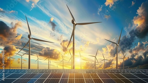 Renewable energy sources help reduce pollution and build a greener future. This includes solar and wind power, both of which are friendly to the environment. photo