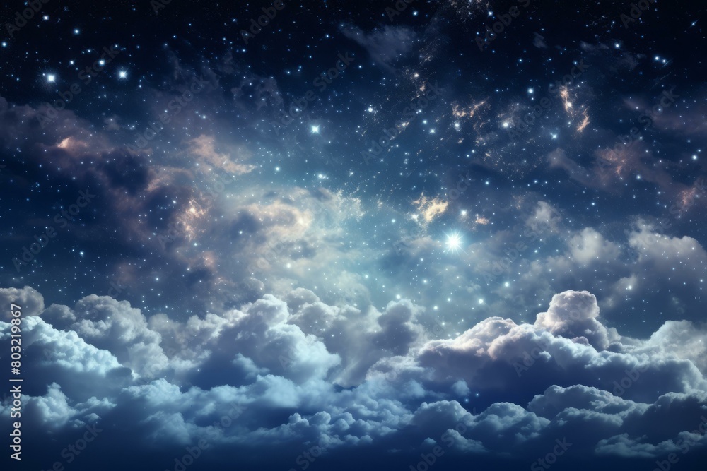 Starry Night Sky with Clouds Starry Night Sky with Clouds