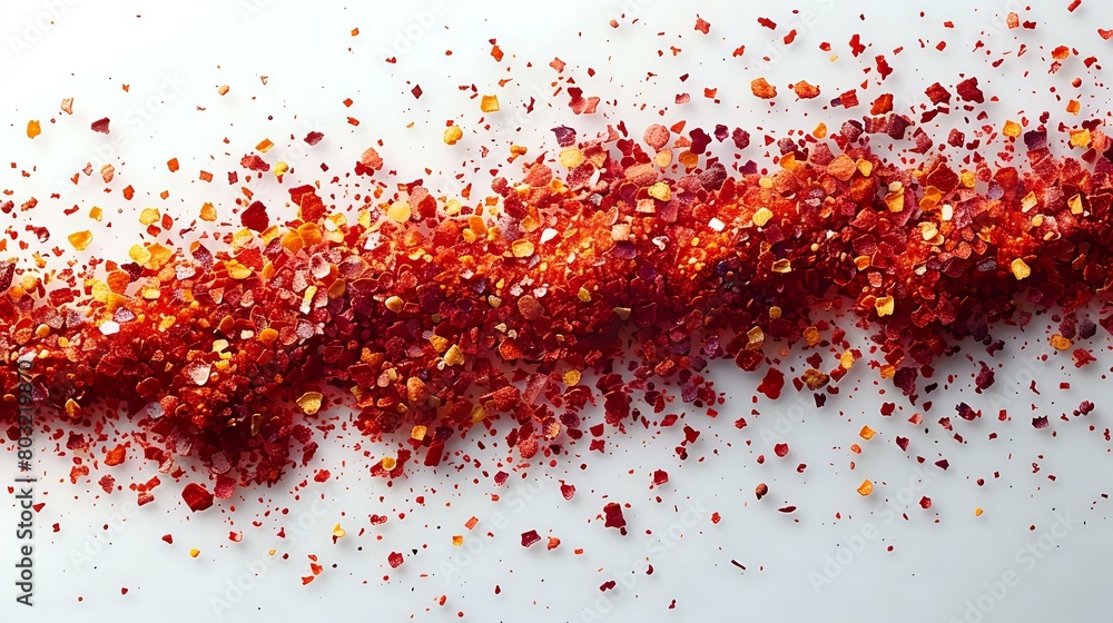 Vivid Red Pepper Flakes in Dynamic Movement
