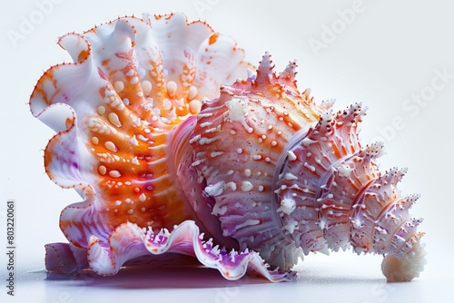 A 3D rendering of a murex seashell photo