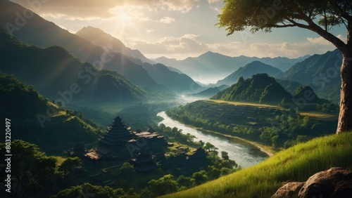 Unusual landscape fantasy mountains photo