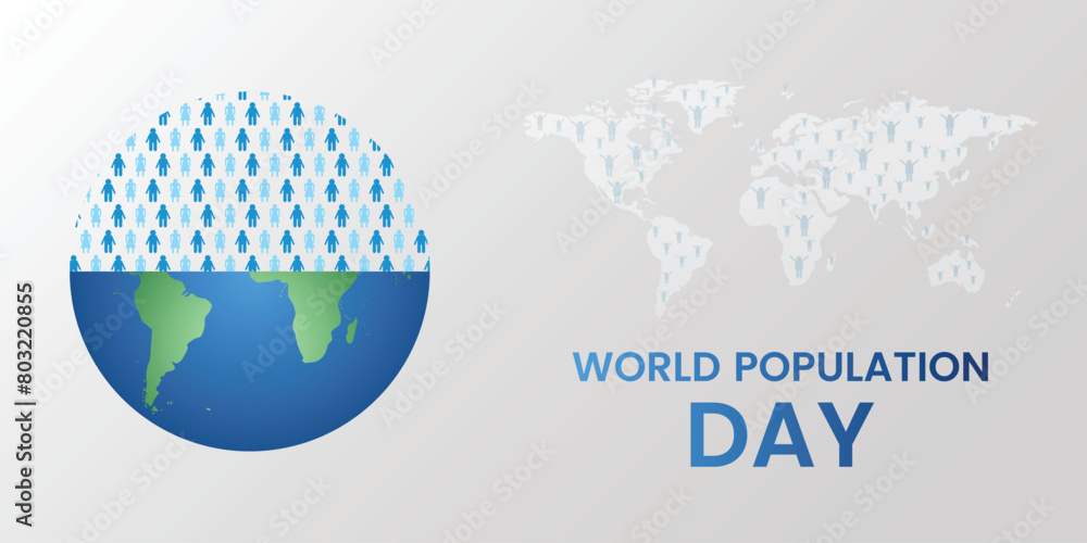 Naklejka premium world population background peoples and earth vector file 