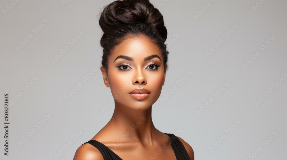 portrait of a beautiful young african american woman with perfect makeup and hairstyle portrait of a beautiful young african american woman with perfect makeup and hairstyle