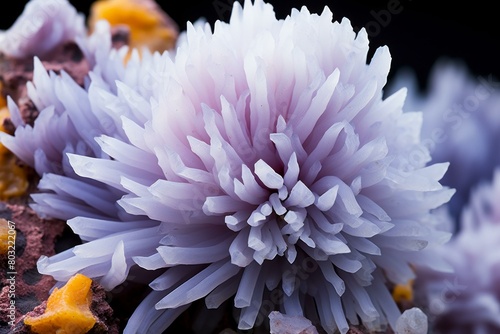 Stunning close up of a purple aragonite flower formation photo
