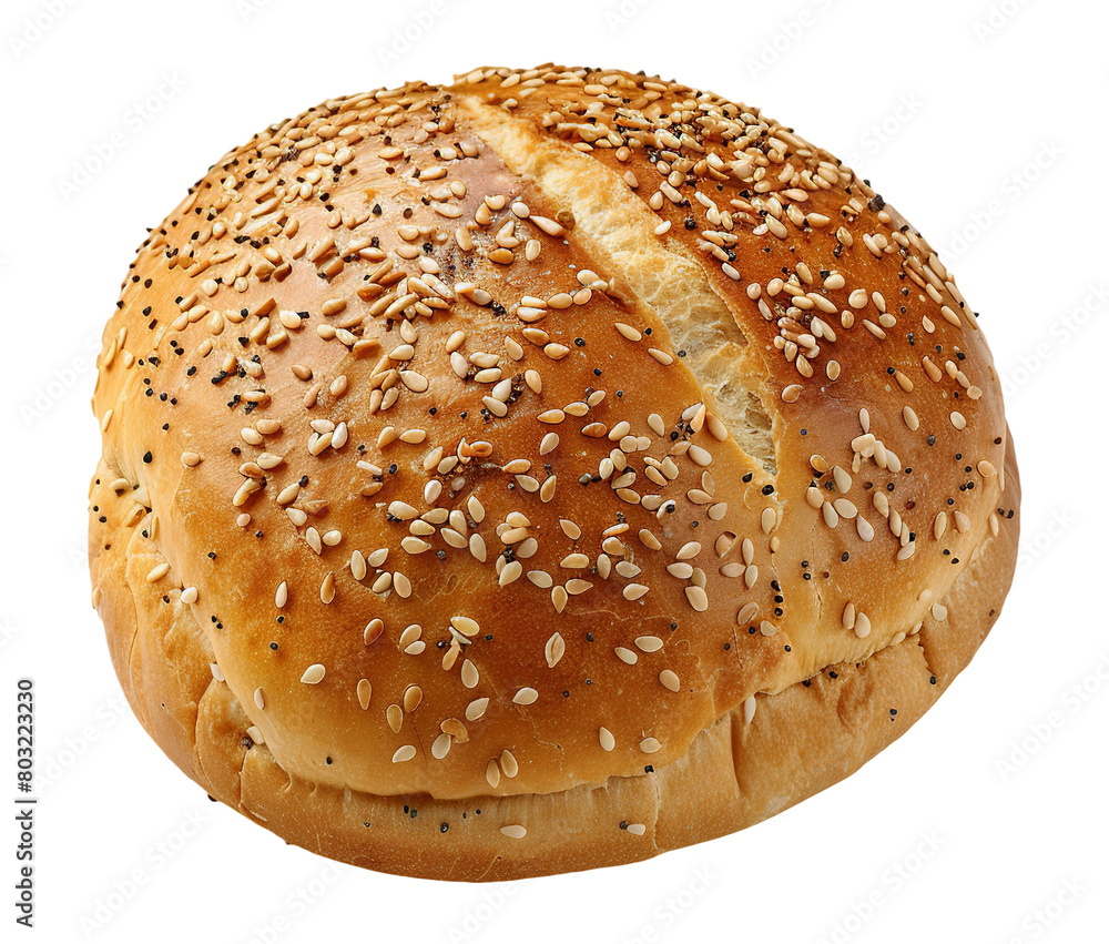 Bread with sesame isolated on transparent background Bread with sesame isolated on transparent background
