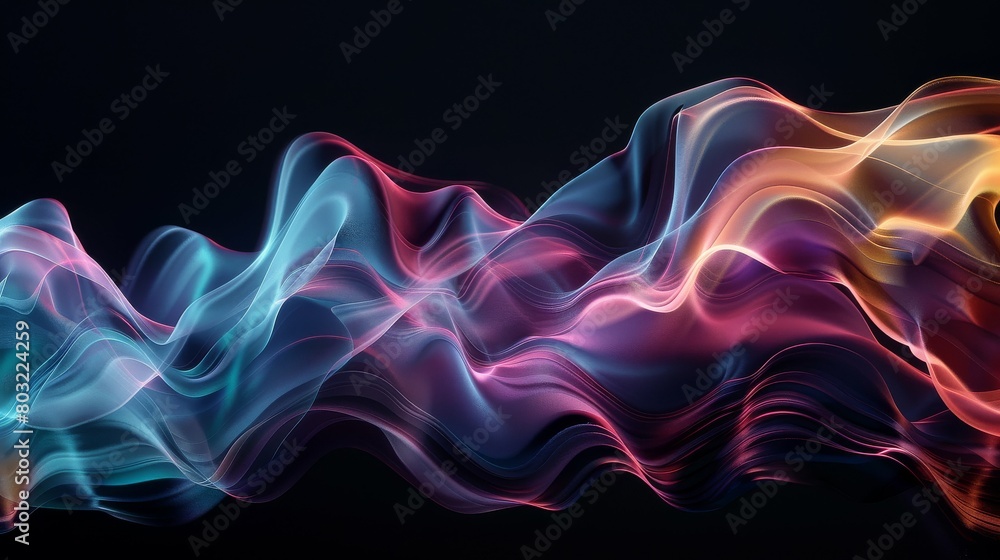 Vibrant waves of digital silk flow in an electric dance