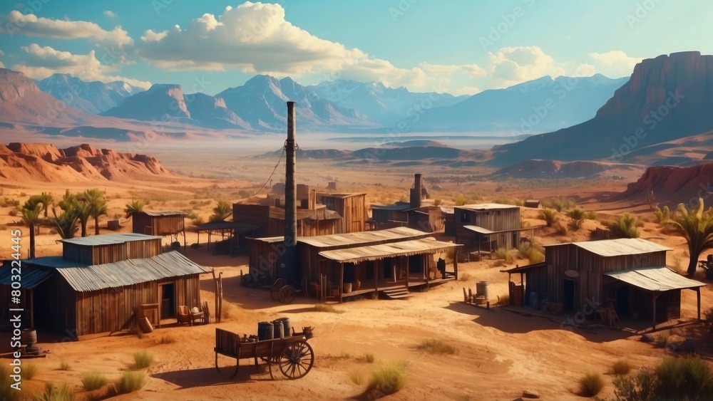 Obraz premium Image, realism, desert town