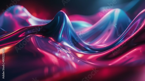 Vivid waves of digital silk in a dance of neon hues