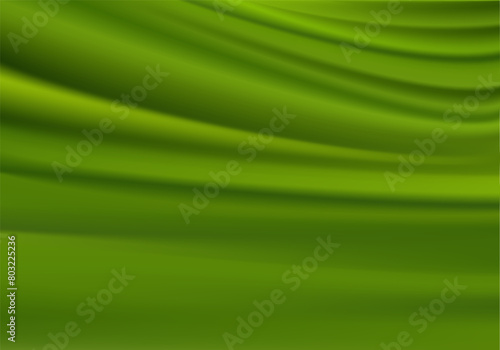 Curtain and flag green. Green fabric smooth texture surface background. Smooth elegant green silk. Vector illustration EPS 10.