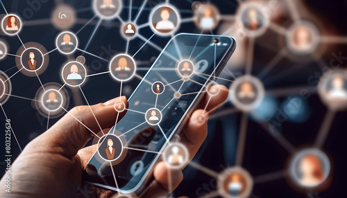 Social network concept, connection, digital network abilities