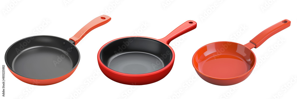 PNG frying pan 3d icons and objects collection, in cartoon style minimal on transparent, white background, isolate PNG frying pan 3d icons and objects collection, in cartoon style minimal on transparent, white background, isolate