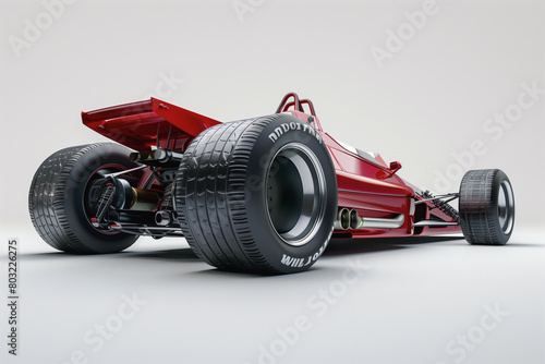 Red Formula One Racing Car Rear View