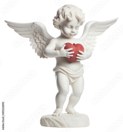 PNG Cupid statue figurine angel white.