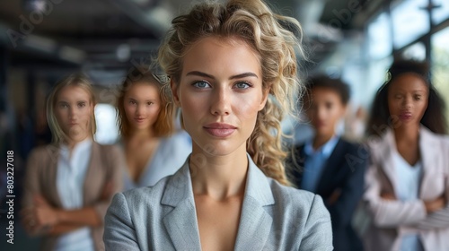 Craft an image of a businesswoman-manager providing guidance