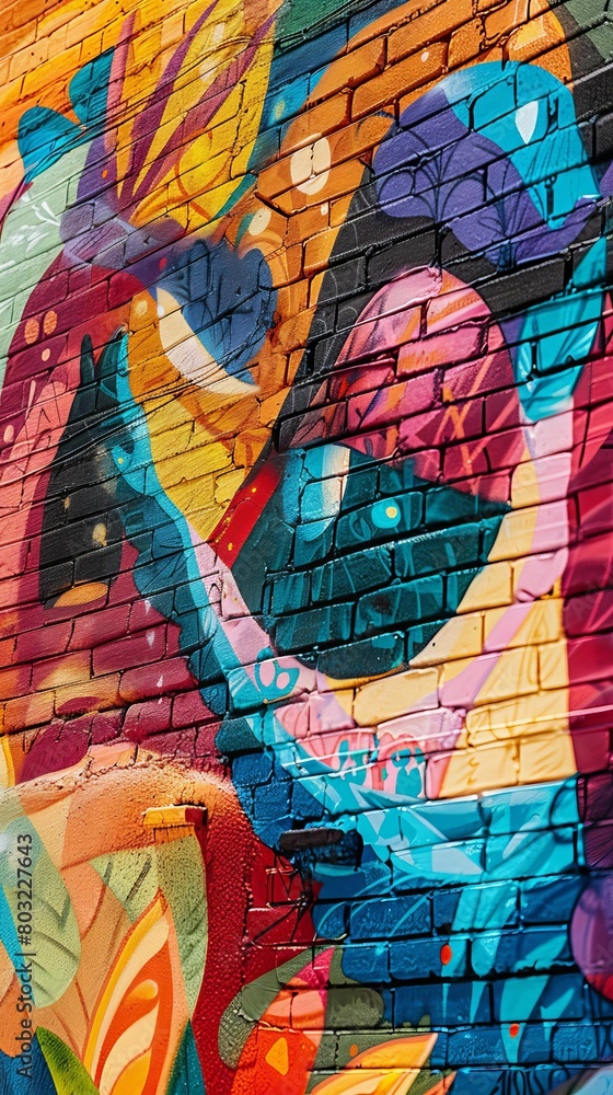 Closeup of a colorful Cinco de Mayo street mural, celebrating Mexican culture and artistry Closeup of a colorful Cinco de Mayo street mural, celebrating Mexican culture and artistry