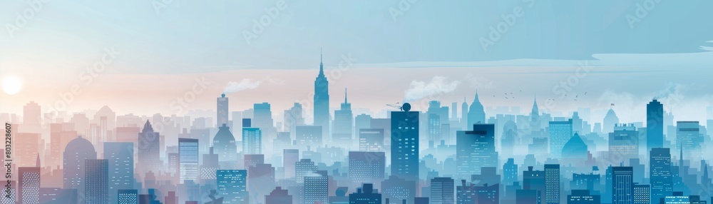 city skyline covered in smog and haze, illustrating air pollution and its role in climate change