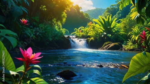 Tropical landscape showing its beauty