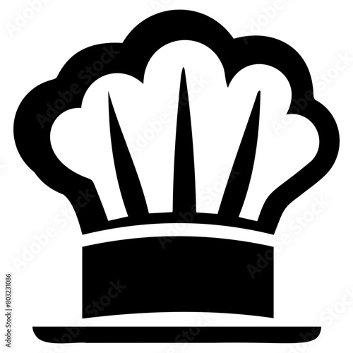 Chef's Hat Icon in Monochrome