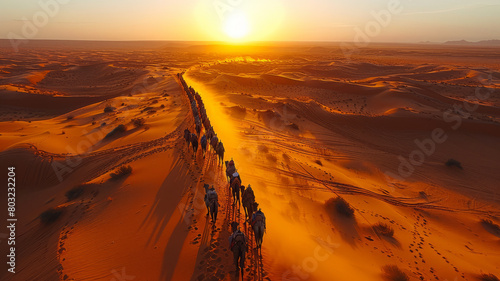 Desert caravan  Cinematic  expansive  leadership.generative ai