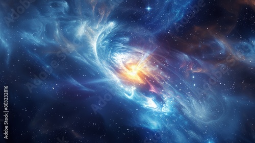 Vivid and surreal digital artwork of a cosmic nebula bursting with colors