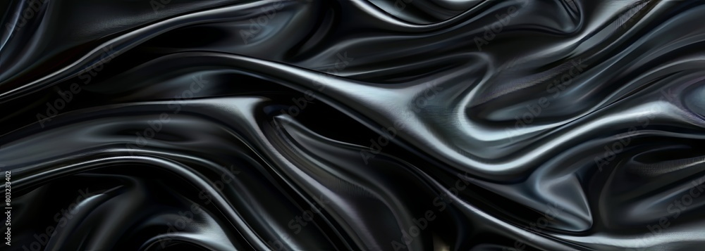 Luxurious black silk fabric texture with elegant waves Luxurious black silk fabric texture with elegant waves