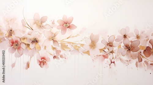 Wallpaper Mural Elegant cherry blossoms artwork with pink and golden hues Torontodigital.ca