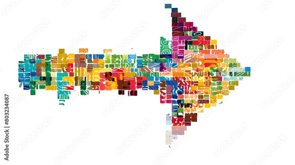 Obraz premium Pixelated Color Palette Cursor Pointer Centered on White Background