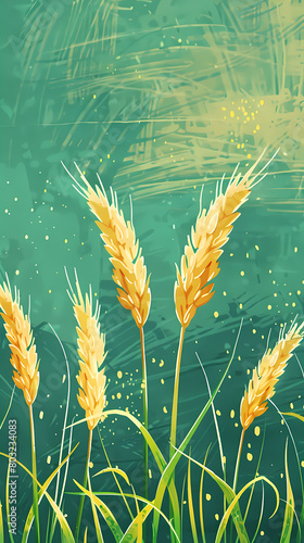 plant, agriculture, wheat, grain, illustration photo