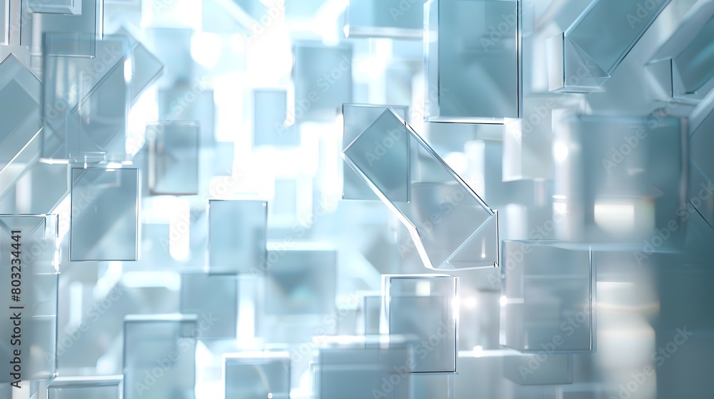 Fototapeta premium Upward Arrows in Transparent Glass Dimensional Composition with Serene Atmosphere