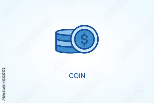 coin  vector, icon or logo sign symbol illustration 