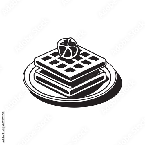 Classic Waffle Silhouette for Your Creative Needs, Waffle Illustration,Waffle Silhouette Graphic Element
