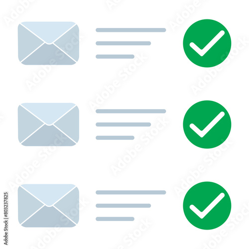 Mail Sign and Symbol design for website or apps elements. Mail and Message icons set. Envelope icon set design.  E-mail symbol, vector. Vector illustration.
