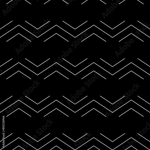 Seamless pattern. Zigzag lines, chevrons ornament. Ethnic background. Jagged stripes, curves motif. Linear backdrop. Digital paper, textile print, web design. Vector.