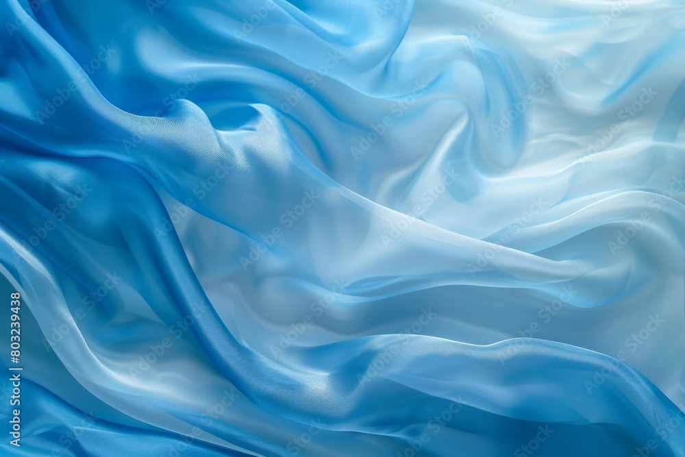 Abstract background with Blue and white silk fabric with soft folds and subtle gradient colors Abstract background with Blue and white silk fabric with soft folds and subtle gradient colors