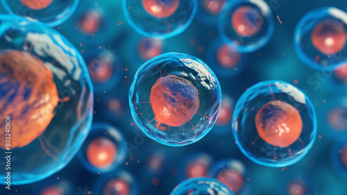 Stem cells 3d render . Scientific concept