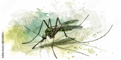Detailed drawing of a mosquito, perfect for educational materials