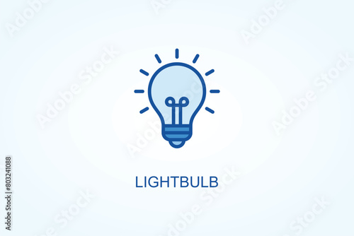 lightbulb vector, icon or logo sign symbol illustration