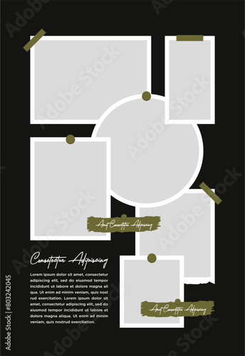 Pictures or photos frame collage abstract photo frames and digital photo wall template