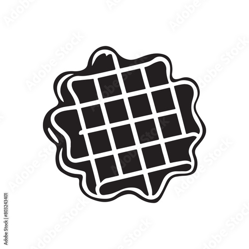 Classic Waffle Silhouette for Your Creative Needs, Waffle Illustration,Waffle Silhouette Graphic Element