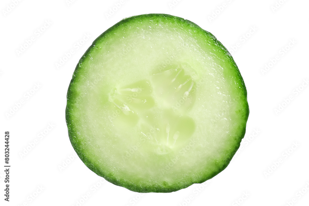 Slice of fresh cucumber isolated on white Slice of fresh cucumber isolated on white